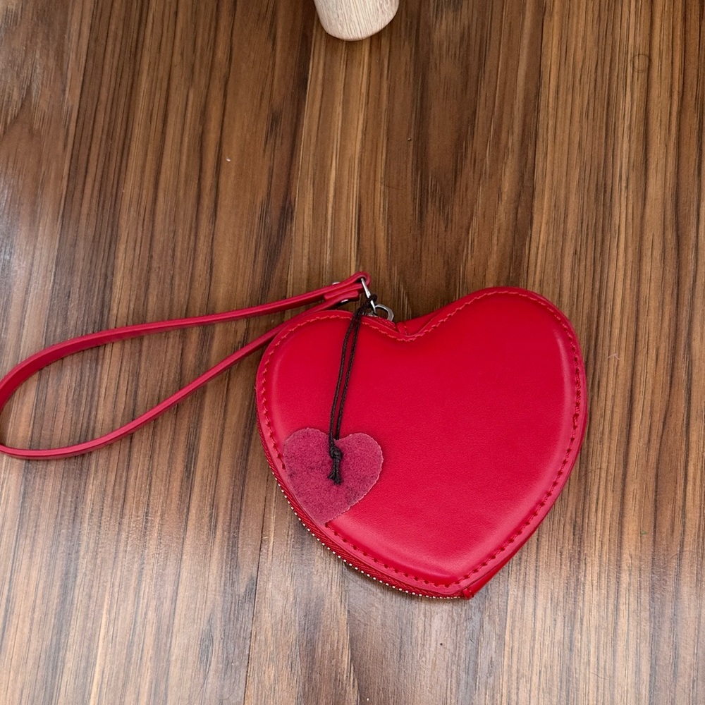 Red Heart-Shaped Wristlet